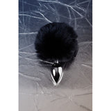 Metal Anal Plug Small w Silver Black Tail Small