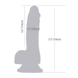 Luke 7.5in Glow in the Dark Dildo w Balls Blue