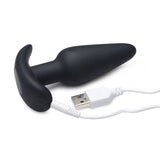 21X Silicone Butt Plug w  Remote - Black