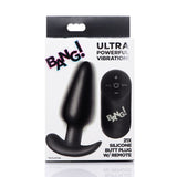 21X Silicone Butt Plug w  Remote - Black