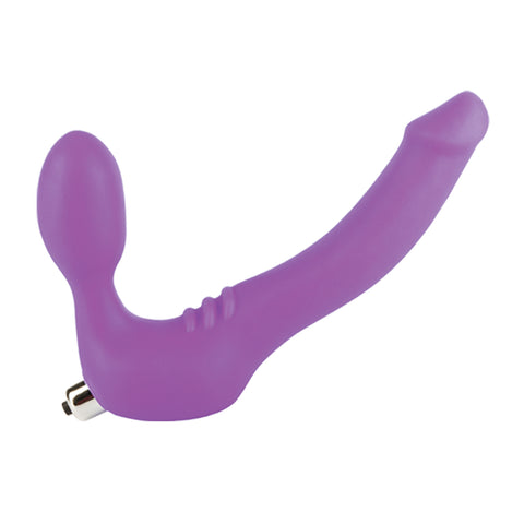 Strapless Strap On Vibrating Silicone M - Purple