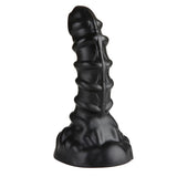 Ribbed Anal Dildo Black Large