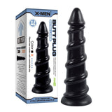 Spiral Cone Butt Plug Black